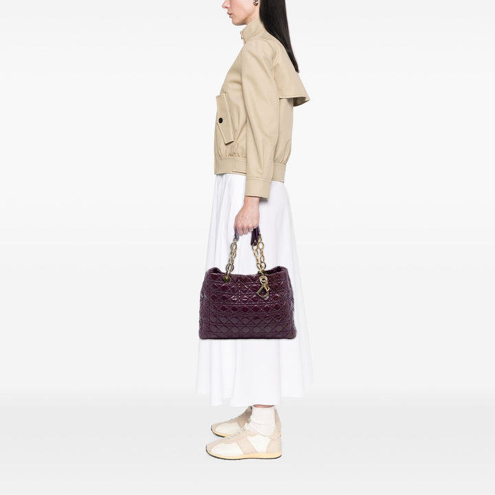 Dior Cannage Lady Dior Souple Cabas Grand Violet