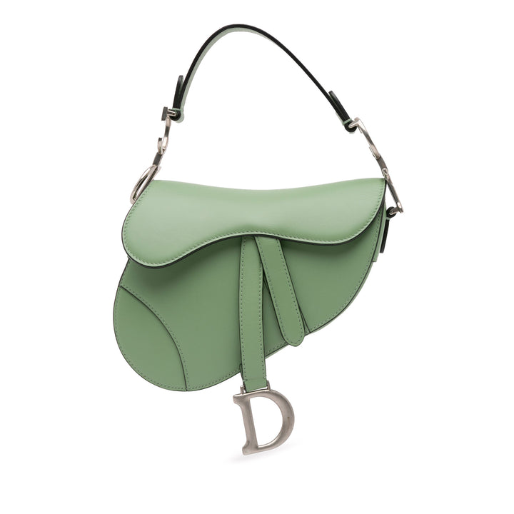 Mini Leather Saddle Bag Green - Gaby Paris