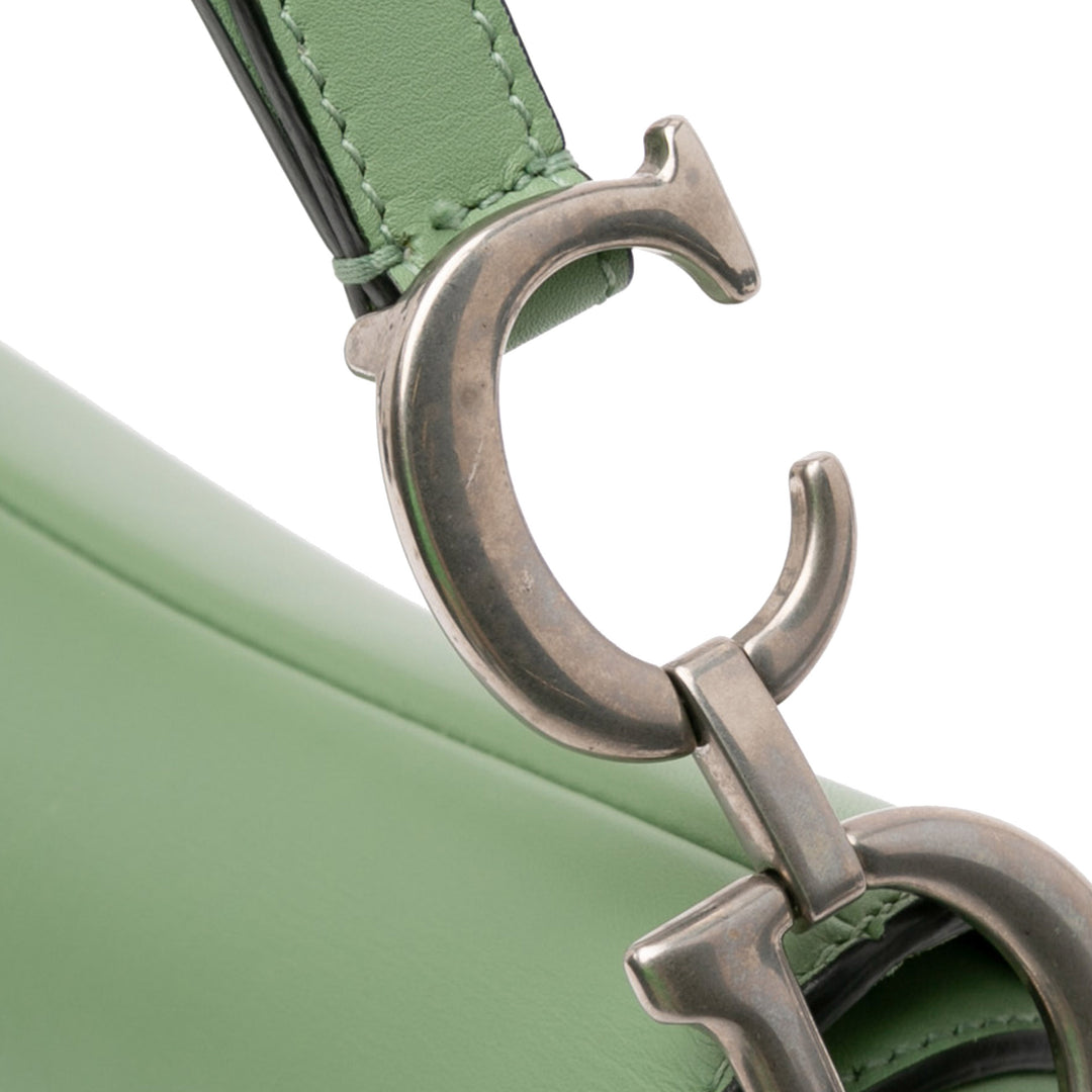 Mini Leather Saddle Bag Green - Gaby Paris