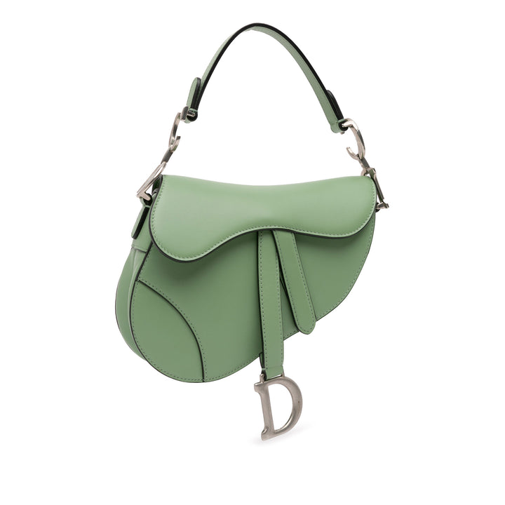 Mini Leather Saddle Bag Green - Gaby Paris