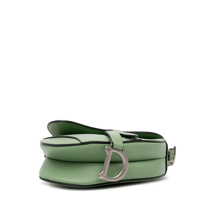 Mini Leather Saddle Bag Green - Gaby Paris