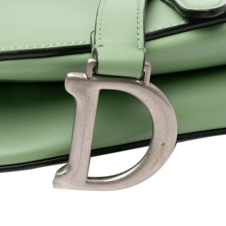 Mini Leather Saddle Bag Green - Gaby Paris