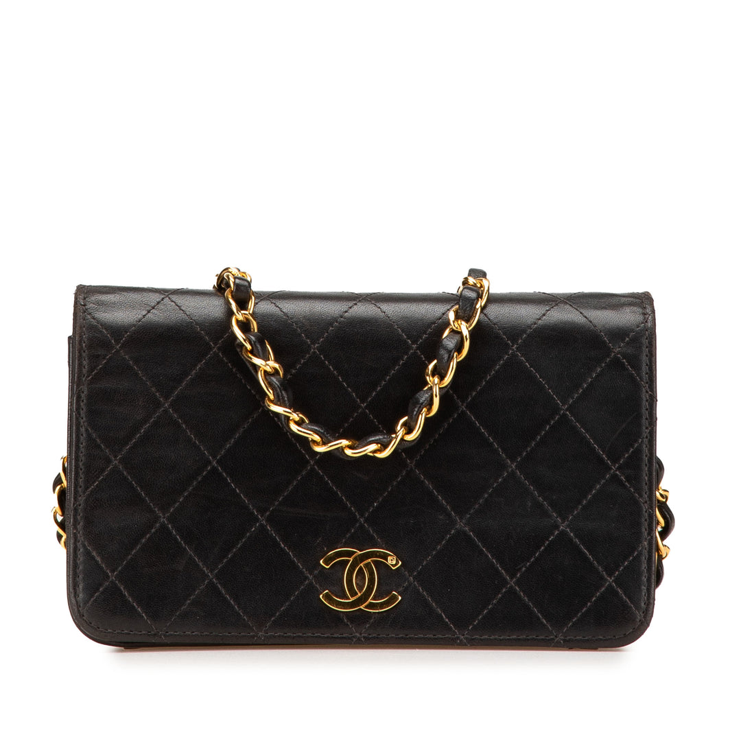 CC Quilted Lambskin Full Flap Black - Gaby Paris