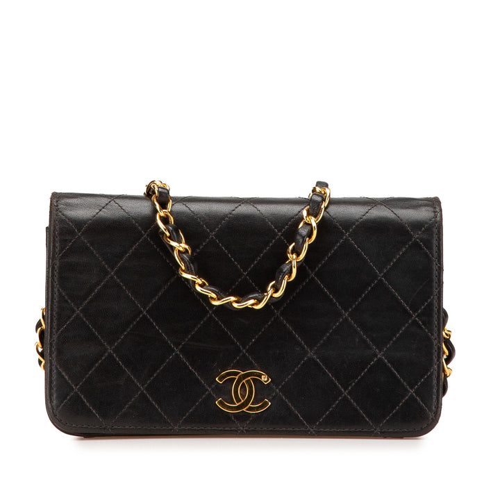 CC Quilted Lambskin Full Flap Black - Gaby Paris