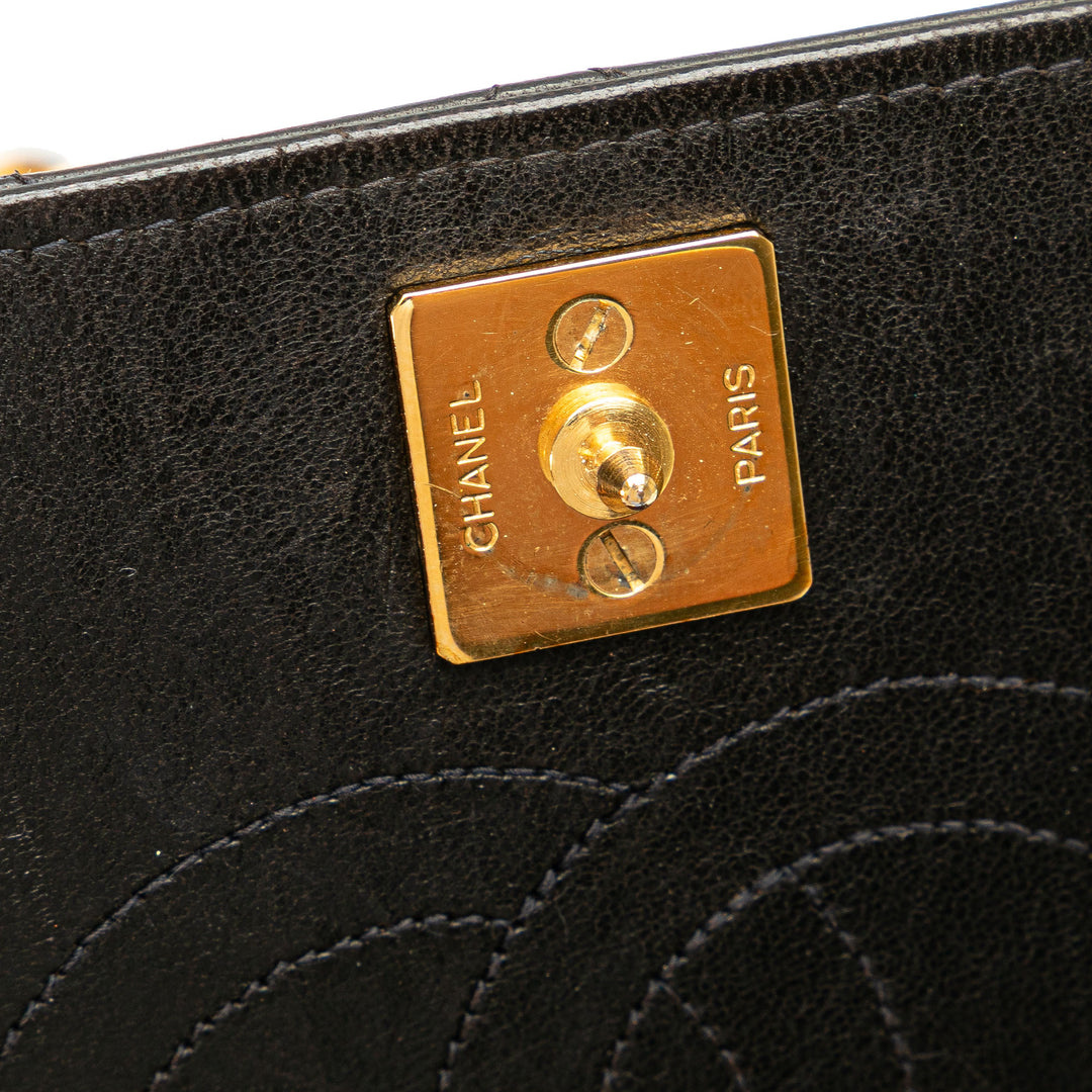 CC Quilted Lambskin Full Flap Black - Gaby Paris