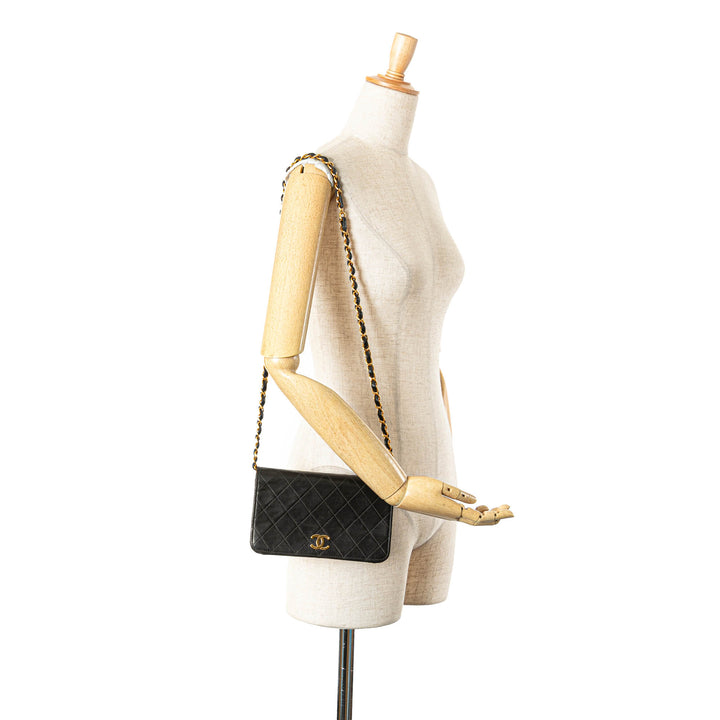 CC Quilted Lambskin Full Flap Black - Gaby Paris