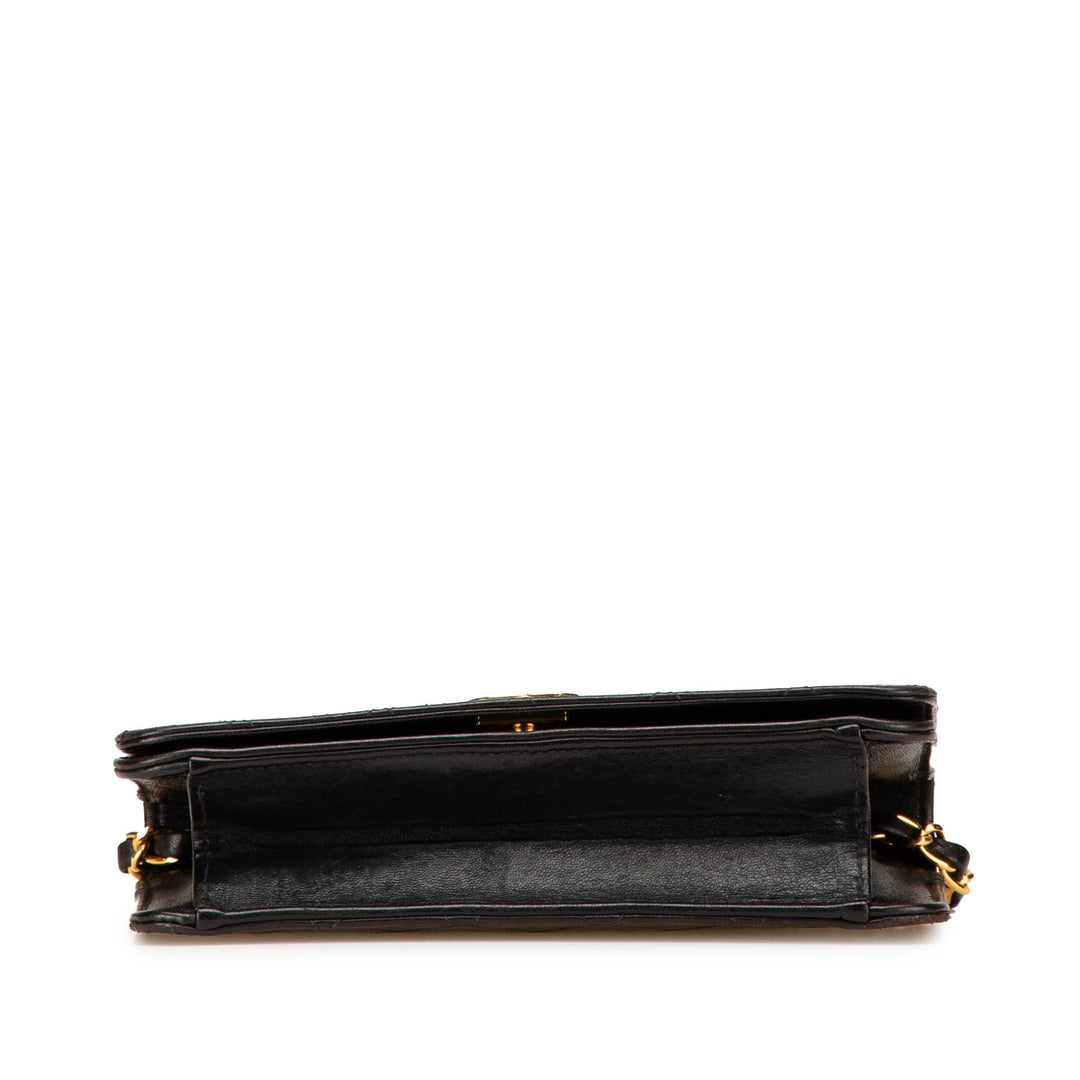 CC Quilted Lambskin Full Flap Black - Gaby Paris