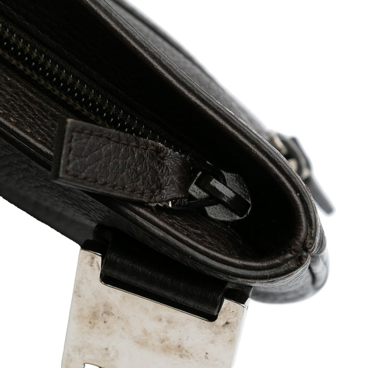 Leather Web Crossbody Black - Gaby Paris