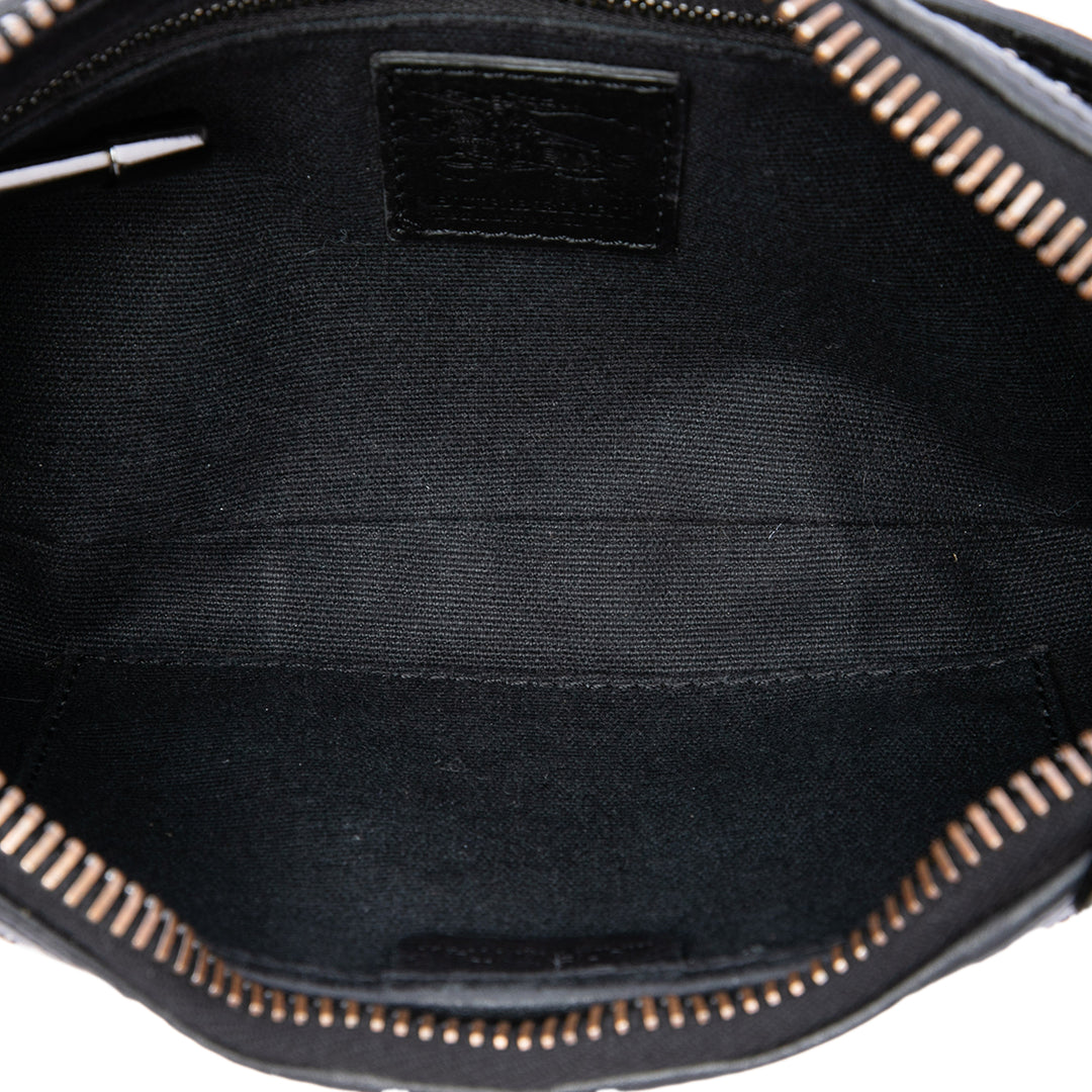 Burberry Sac porté épaule clouté à finitions House Check Marron – vue 4 – GABY PARIS