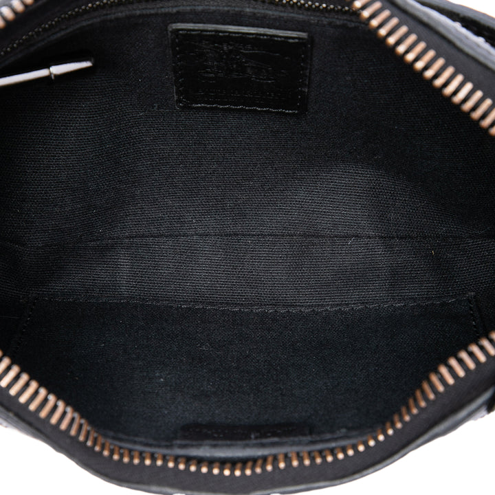 Burberry Sac porté épaule clouté à finitions House Check Marron – vue 4 – GABY PARIS