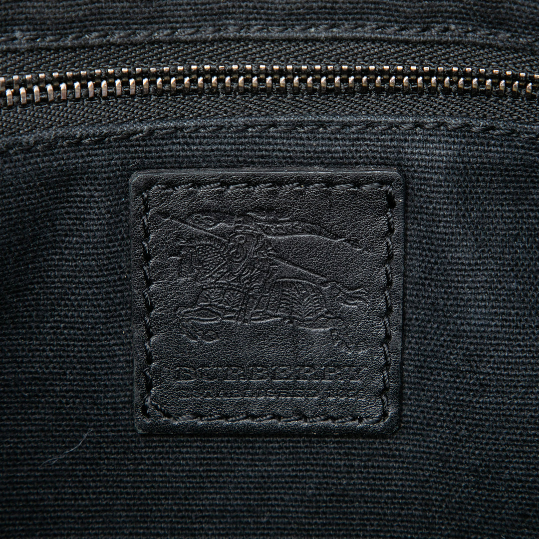 Burberry Sac porté épaule clouté à finitions House Check Marron – vue 5 – GABY PARIS