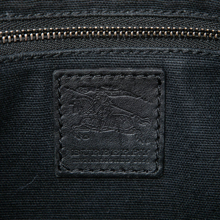 Burberry Sac porté épaule clouté à finitions House Check Marron – vue 5 – GABY PARIS