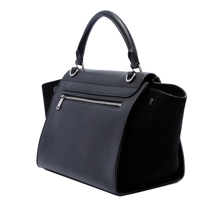 Celine Drummed et Trapeze Sac Petit Cuir de veau Noir – vue 2 – GABY PARIS