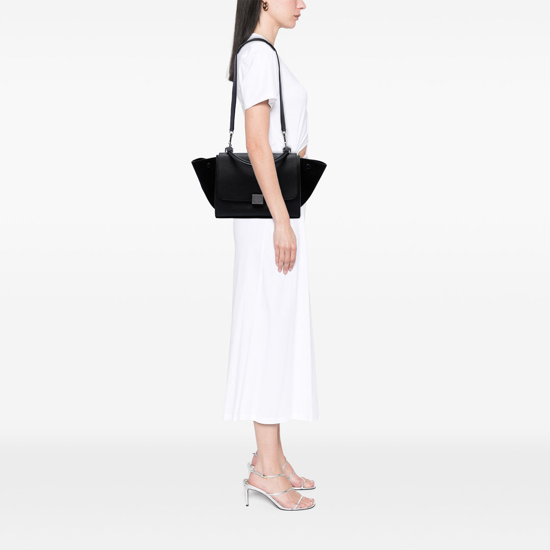 Celine Drummed et Trapeze Sac Petit Cuir de veau Noir – vue 6 – GABY PARIS