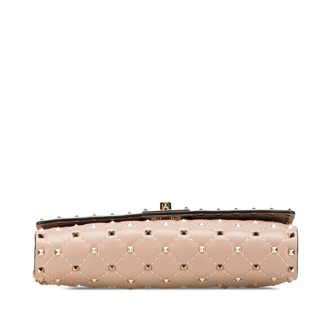 Nappa Rockstud Spike Wallet On Chain Brown - Gaby Paris