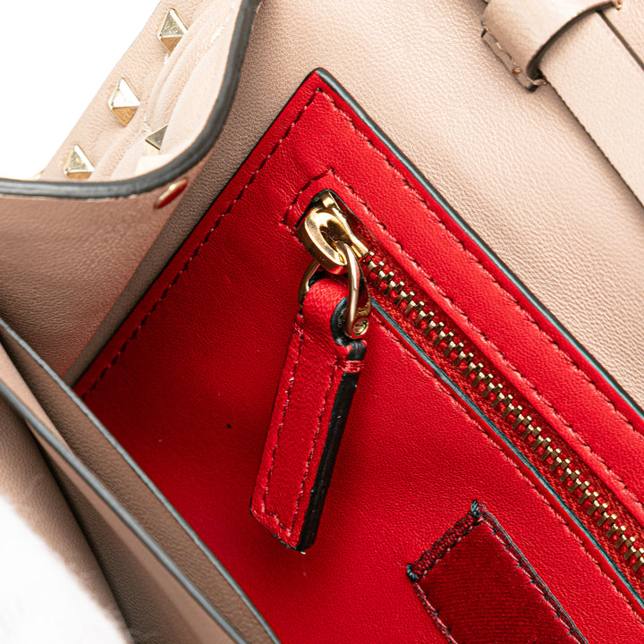 Nappa Rockstud Spike Wallet On Chain Brown - Gaby Paris