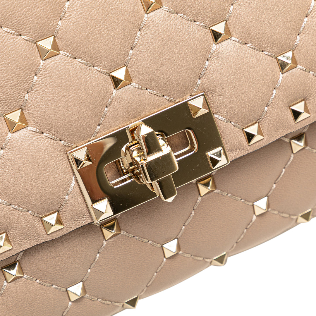 Nappa Rockstud Spike Wallet On Chain Brown - Gaby Paris