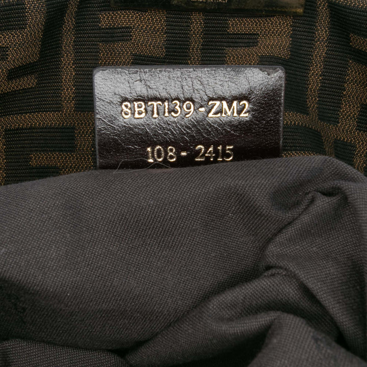 Fendi Zucca Toile and Cuir Chain Maxi Baguette Marron