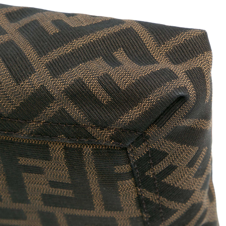 Fendi Zucca Toile and Cuir Chain Maxi Baguette Marron