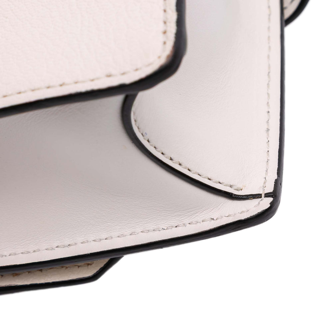Goatskin Madras Soft Calf Crystal Embellished Crossbody White - Gaby Paris