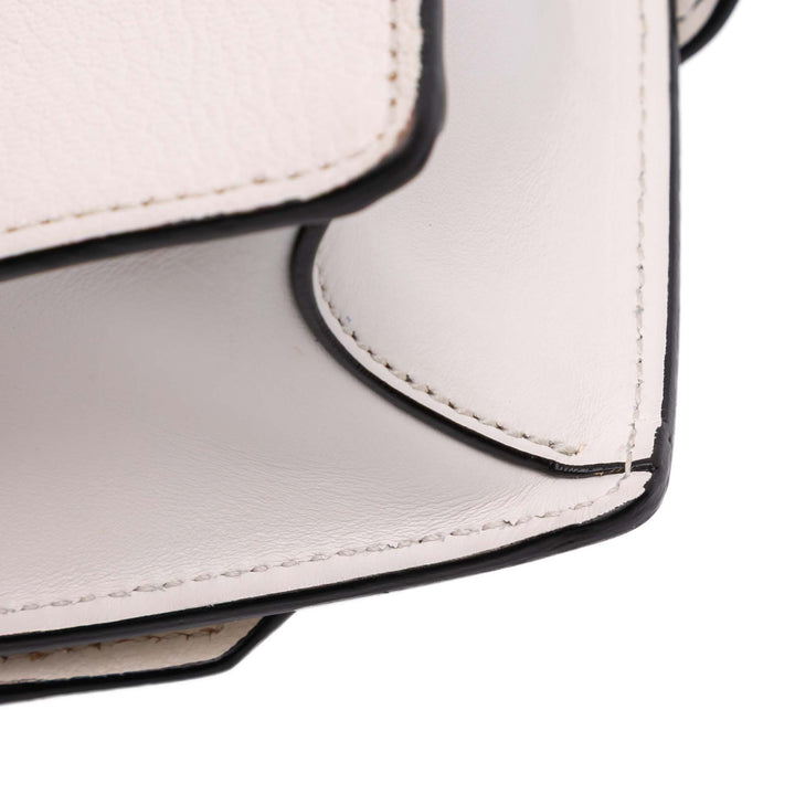 Goatskin Madras Soft Calf Crystal Embellished Crossbody White - Gaby Paris