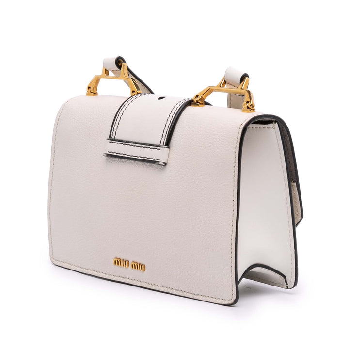 Goatskin Madras Soft Calf Crystal Embellished Crossbody White - Gaby Paris