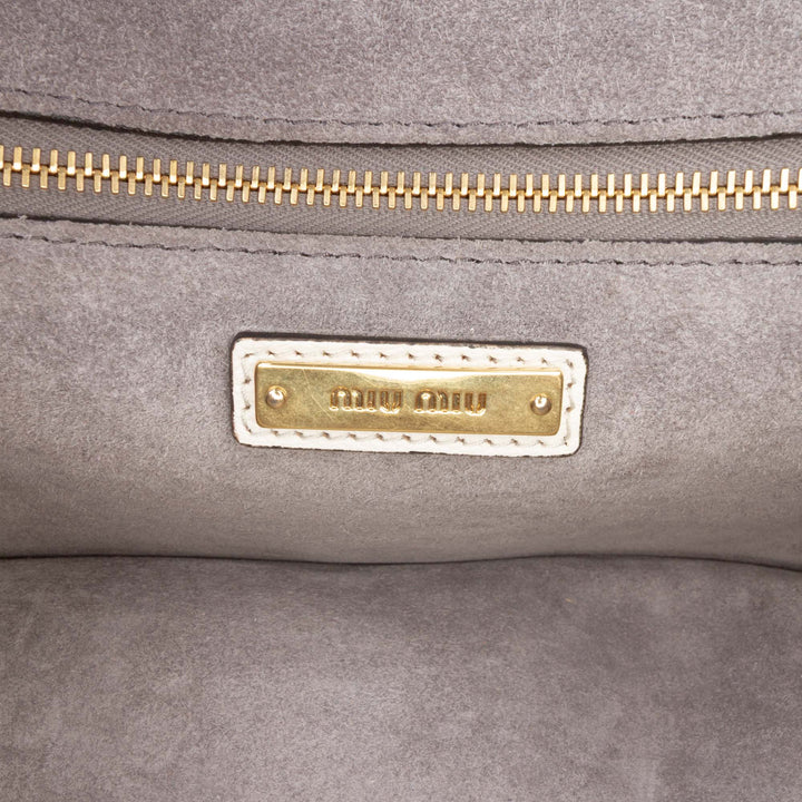 Goatskin Madras Soft Calf Crystal Embellished Crossbody White - Gaby Paris