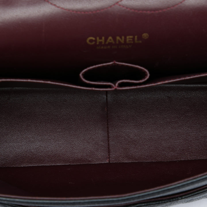 Classic Double rabat Jumbo Cuir caviar Noir