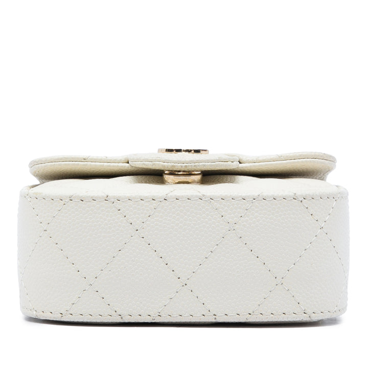 Chanel Matelassé Pochette avec chaîne Mini Cuir caviar