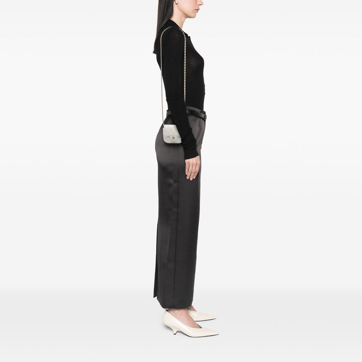 Chanel Matelassé Pochette avec chaîne Mini Cuir caviar
