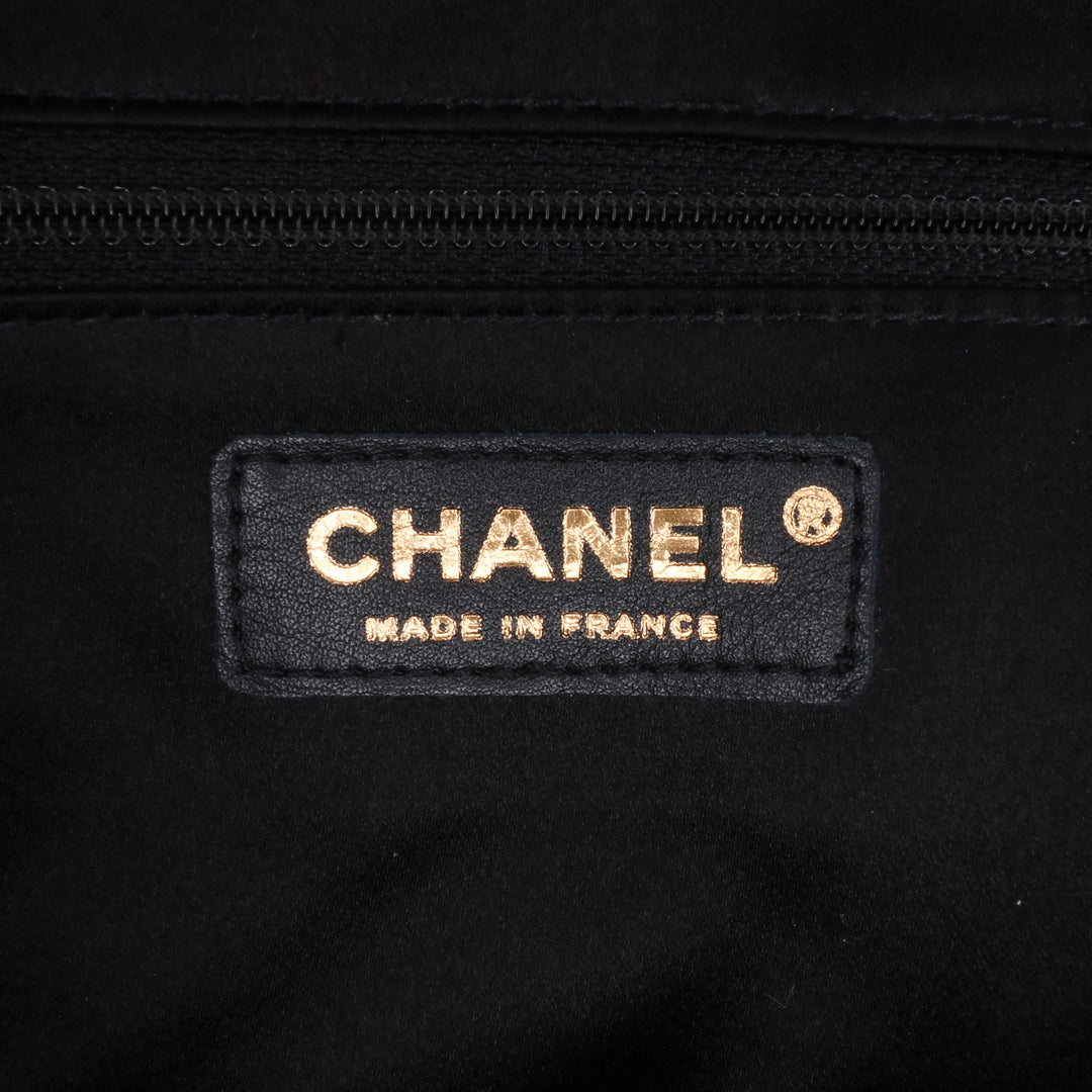 Chanel CC Quilted Satin Butterfly Chain Pochette Noir