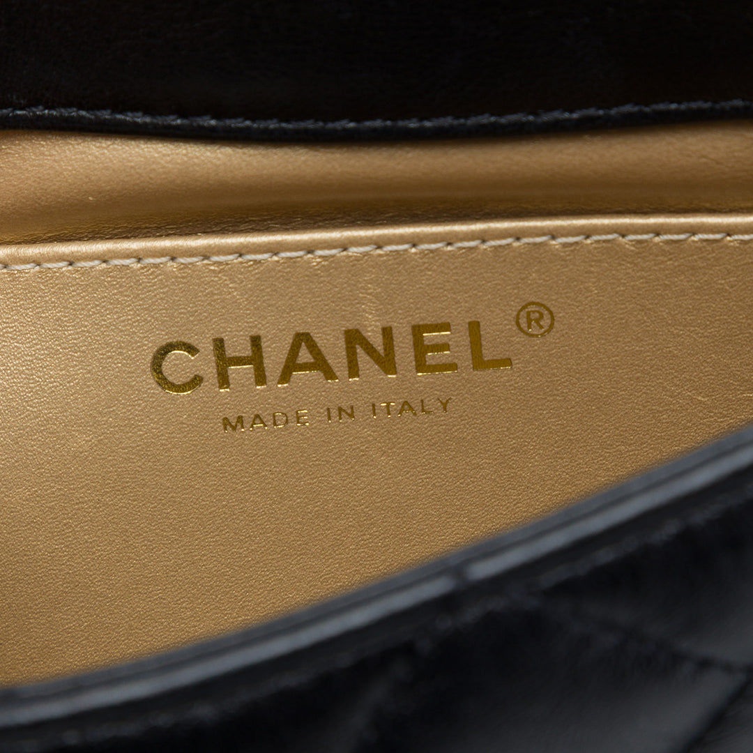 Chanel CC Matelassé Multi Chaîne Rabat simple Mini Cuir de veau Noir – vue 5 – GABY PARIS