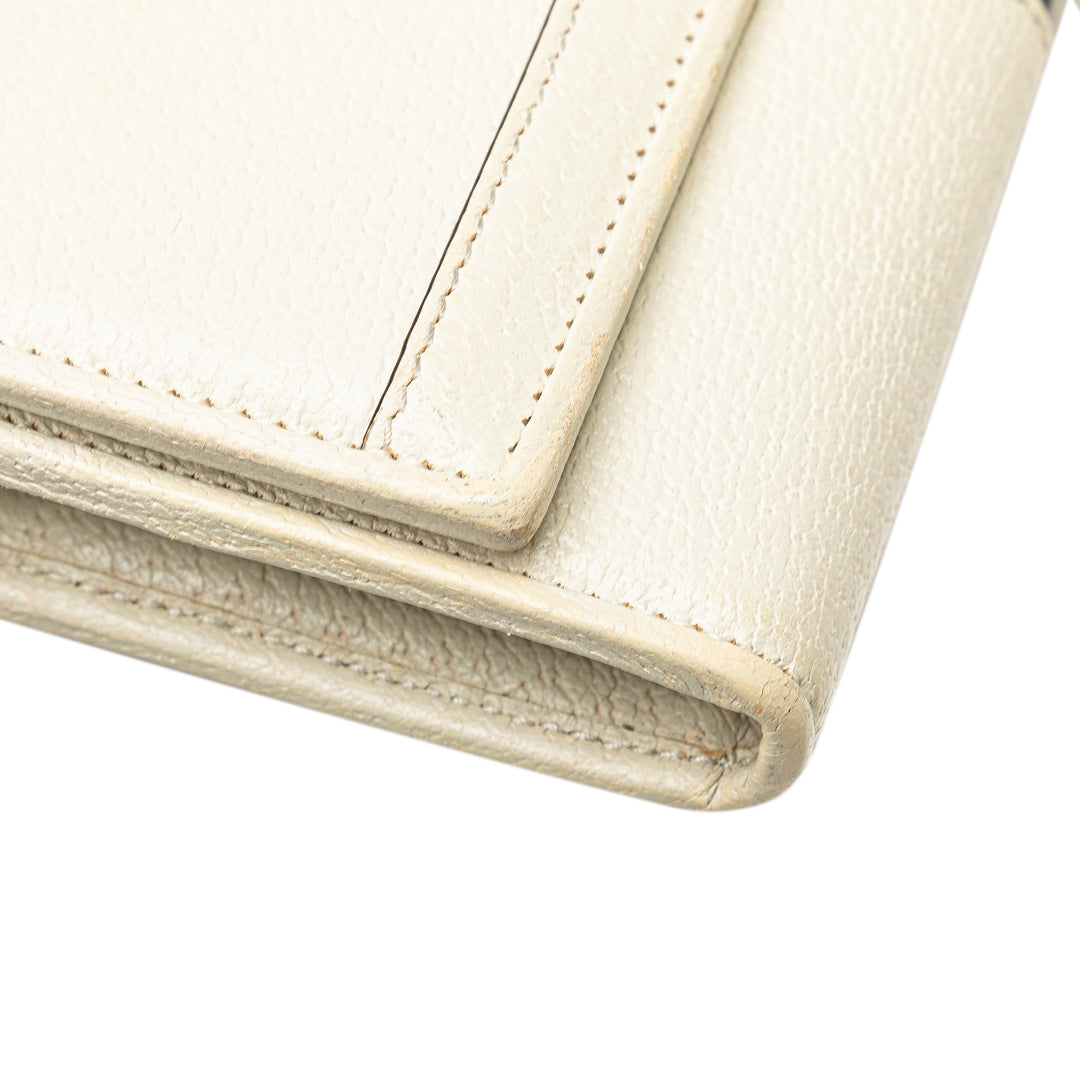 Leather Ophidia Wallet on Chain White - Gaby Paris