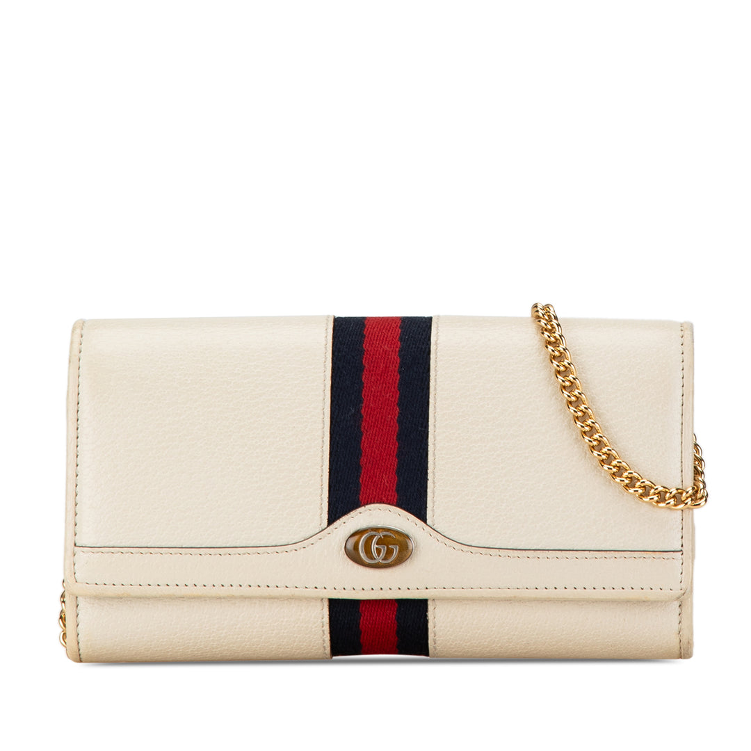 Leather Ophidia Wallet on Chain White - Gaby Paris