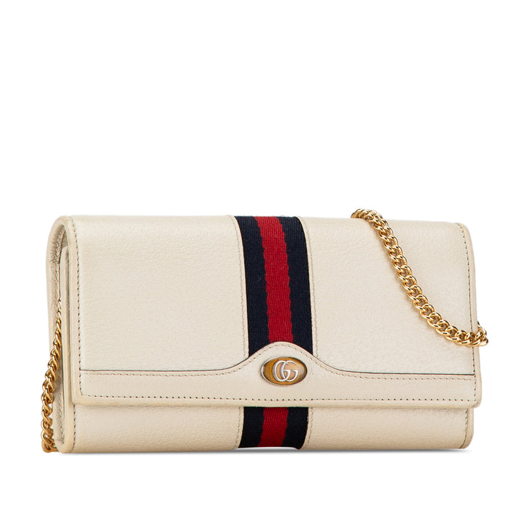 Leather Ophidia Wallet on Chain White - Gaby Paris