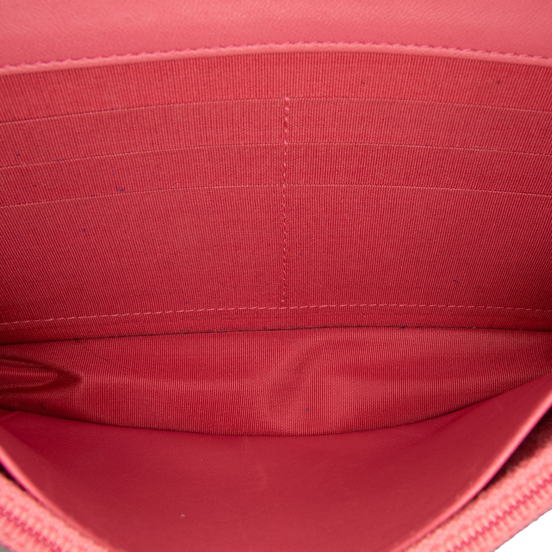 Lambskin Boy Wallet On Chain Pink - Gaby Paris