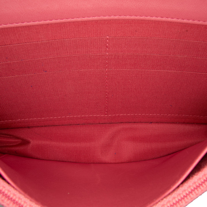 Lambskin Boy Wallet On Chain Pink - Gaby Paris