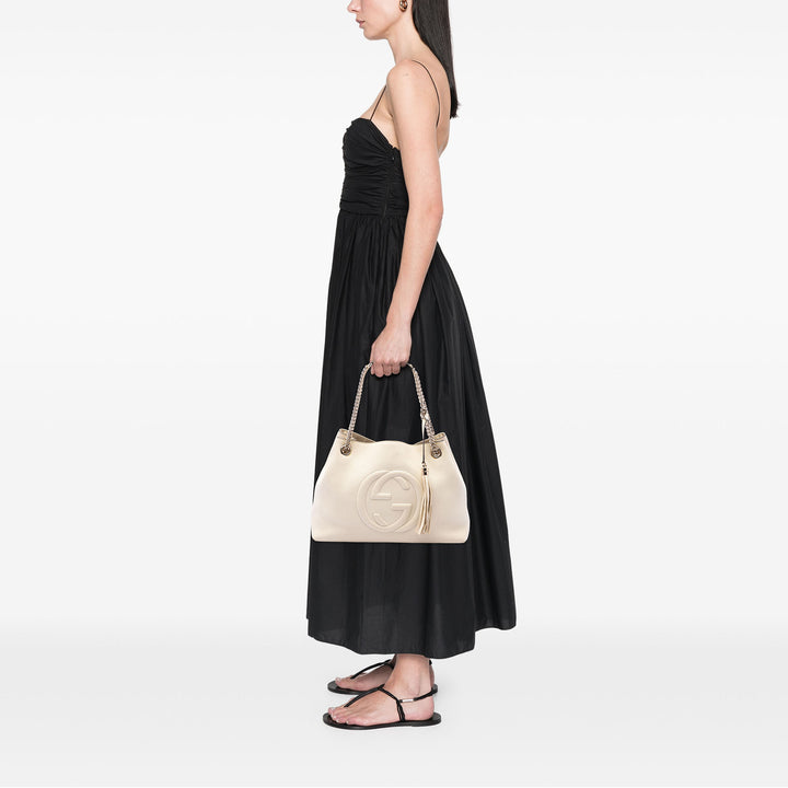 Gucci Cabas Soho chaîne Moyen Cuir de veau Blanc – vue 6 – GABY PARIS