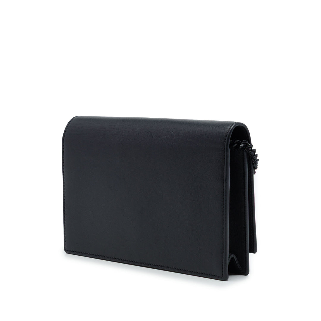 Saint Laurent Cloud Star Applique Classic Kate Pompon Wallet on Chain Cuir de veau Noir – vue 2 – GABY PARIS