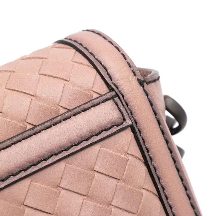 Nappa Intrecciato Mirror Lens Shoulder Bag Pink - Gaby Paris