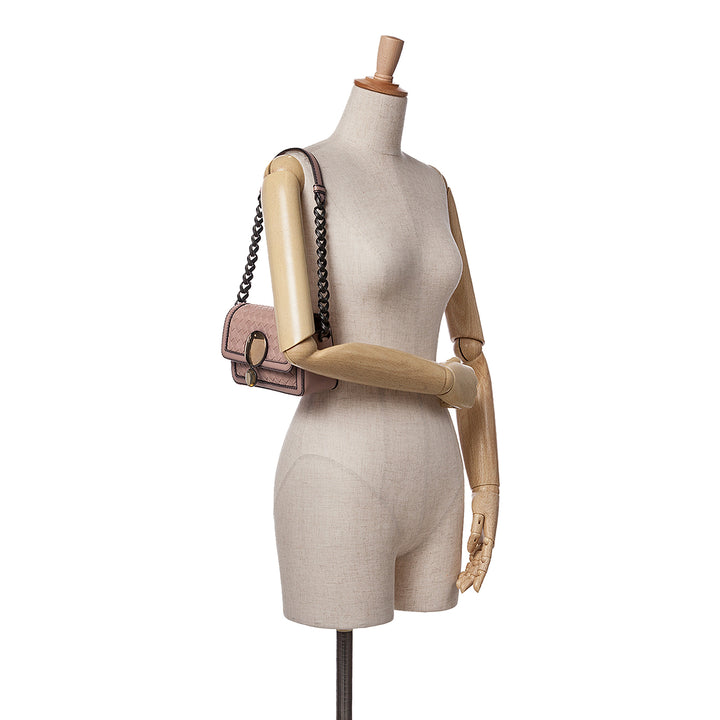 Nappa Intrecciato Mirror Lens Shoulder Bag Pink - Gaby Paris