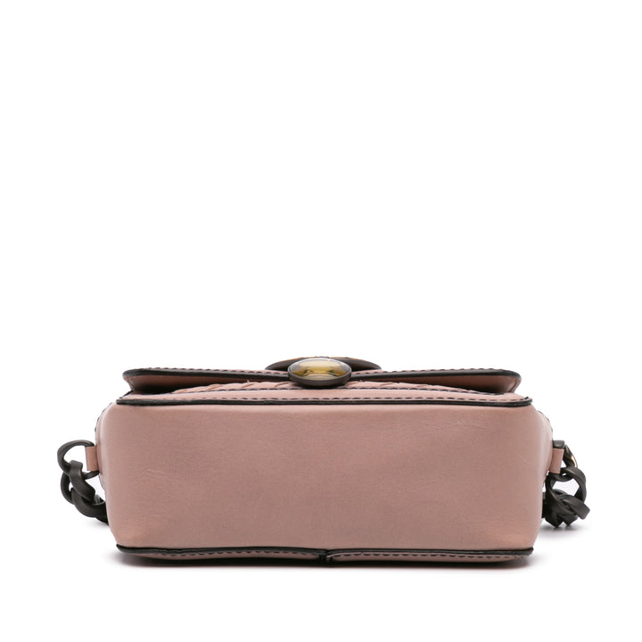 Nappa Intrecciato Mirror Lens Shoulder Bag Pink - Gaby Paris