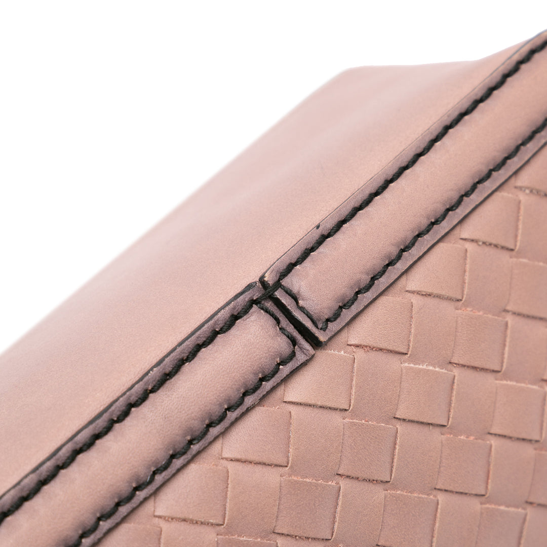 Nappa Intrecciato Mirror Lens Shoulder Bag Pink - Gaby Paris