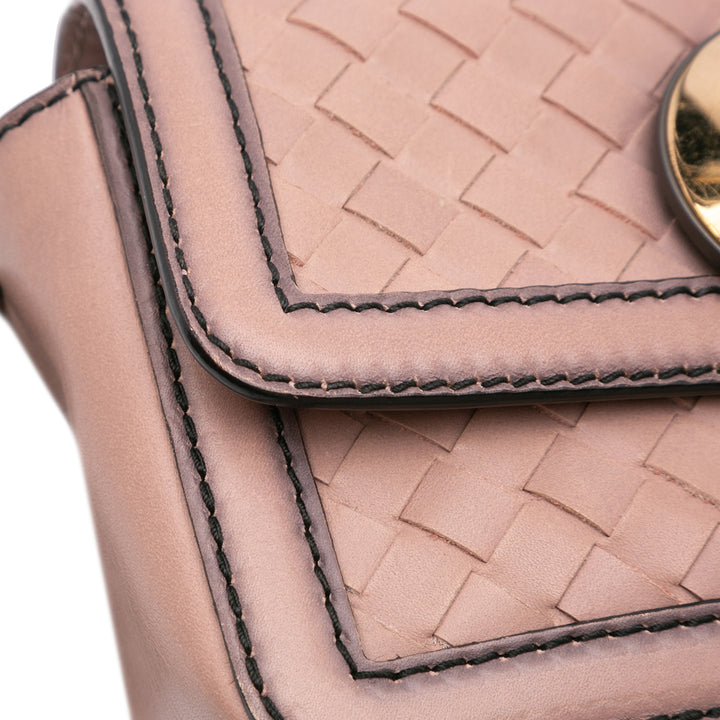 Nappa Intrecciato Mirror Lens Shoulder Bag Pink - Gaby Paris