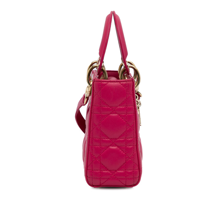 Mini Lambskin Cannage Lady Dior Pink - Gaby Paris