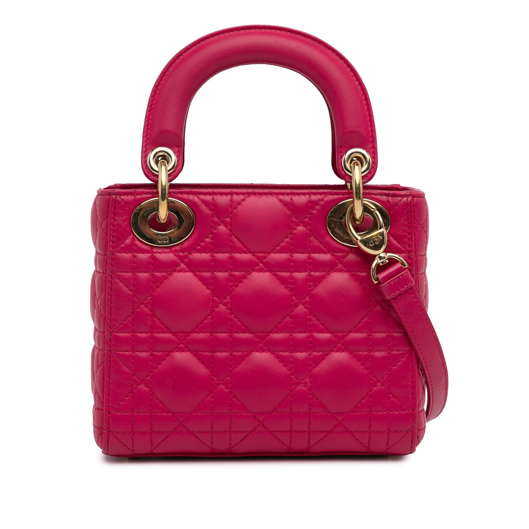 Mini Lambskin Cannage Lady Dior Pink - Gaby Paris