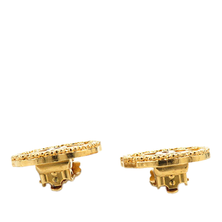 Chanel CC plaqué Sunburst Rond À clip Boucles d'oreilles Doré – vue 3 – GABY PARIS