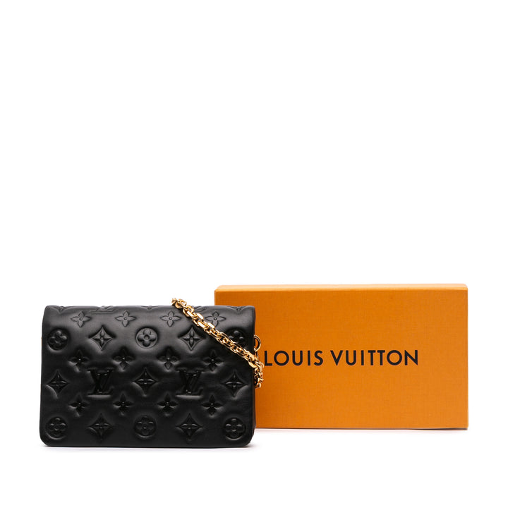 Monogram Embossed Pochette Coussin Black - Gaby Paris