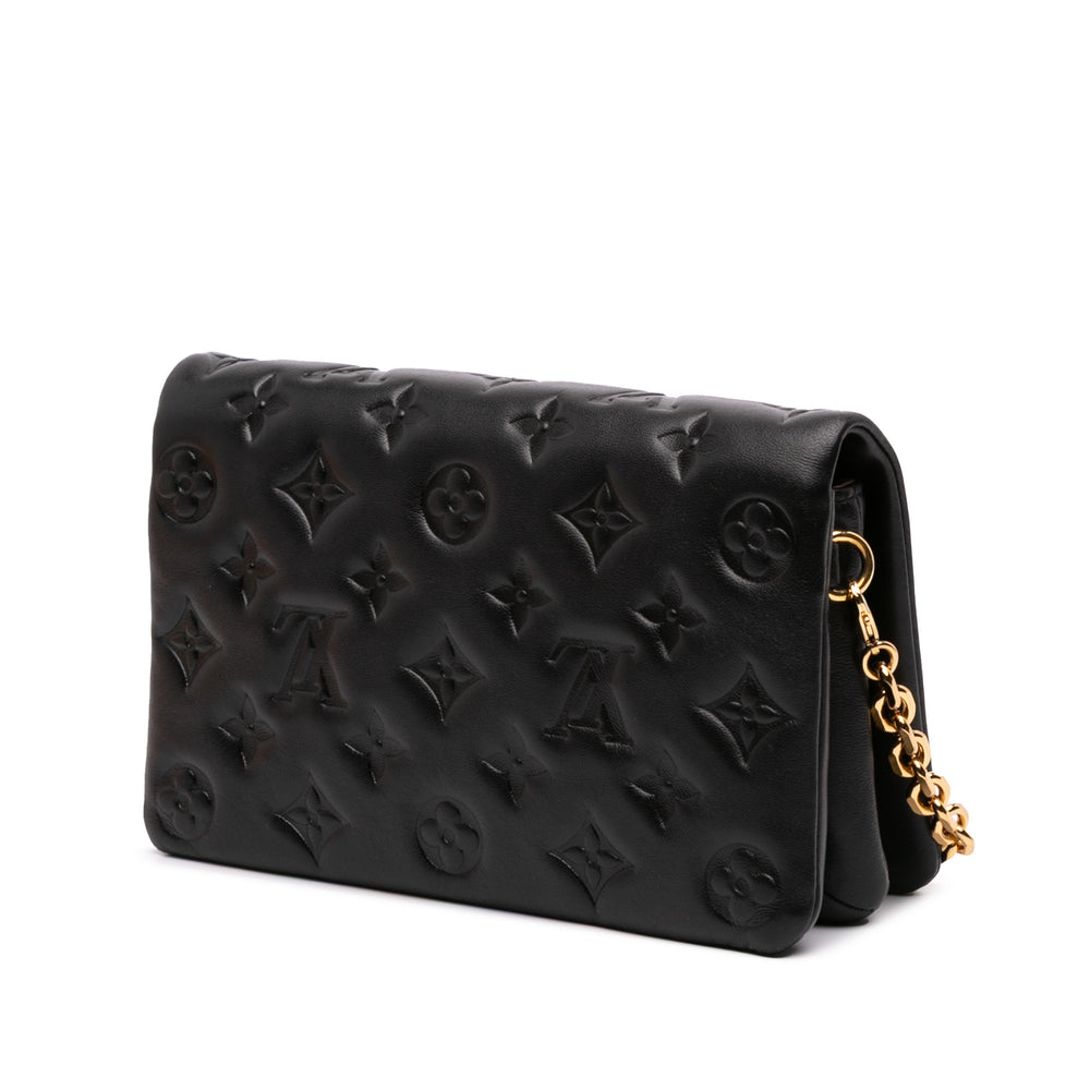 Monogram Embossed Pochette Coussin Black - Gaby Paris