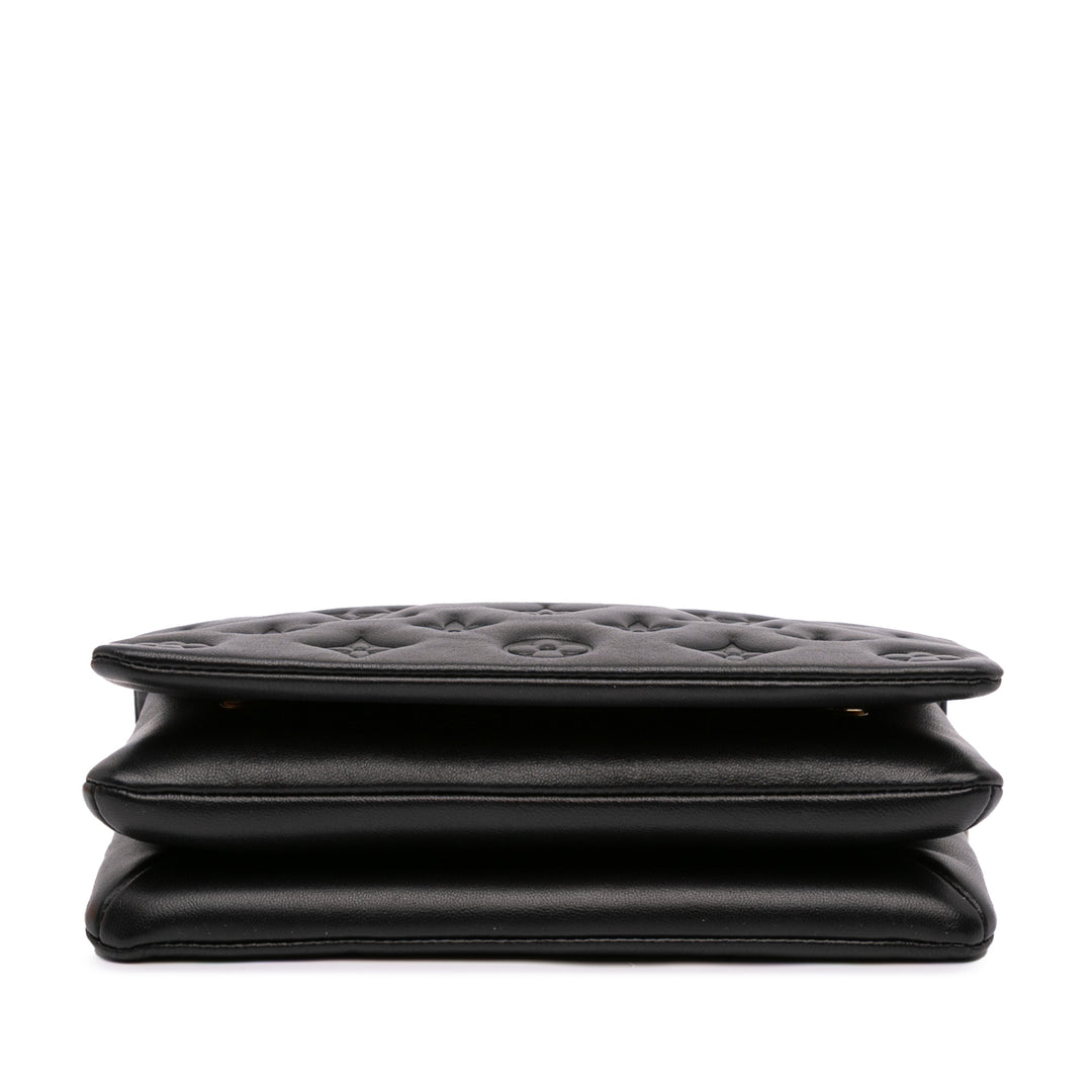 Monogram Embossed Pochette Coussin Black - Gaby Paris